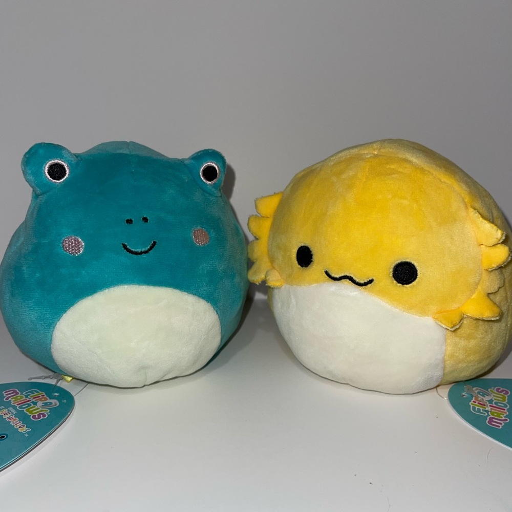 Bertwin The bearded Dragon  and Ludwig the Frog 5" Squishmallow Flip A Mallow